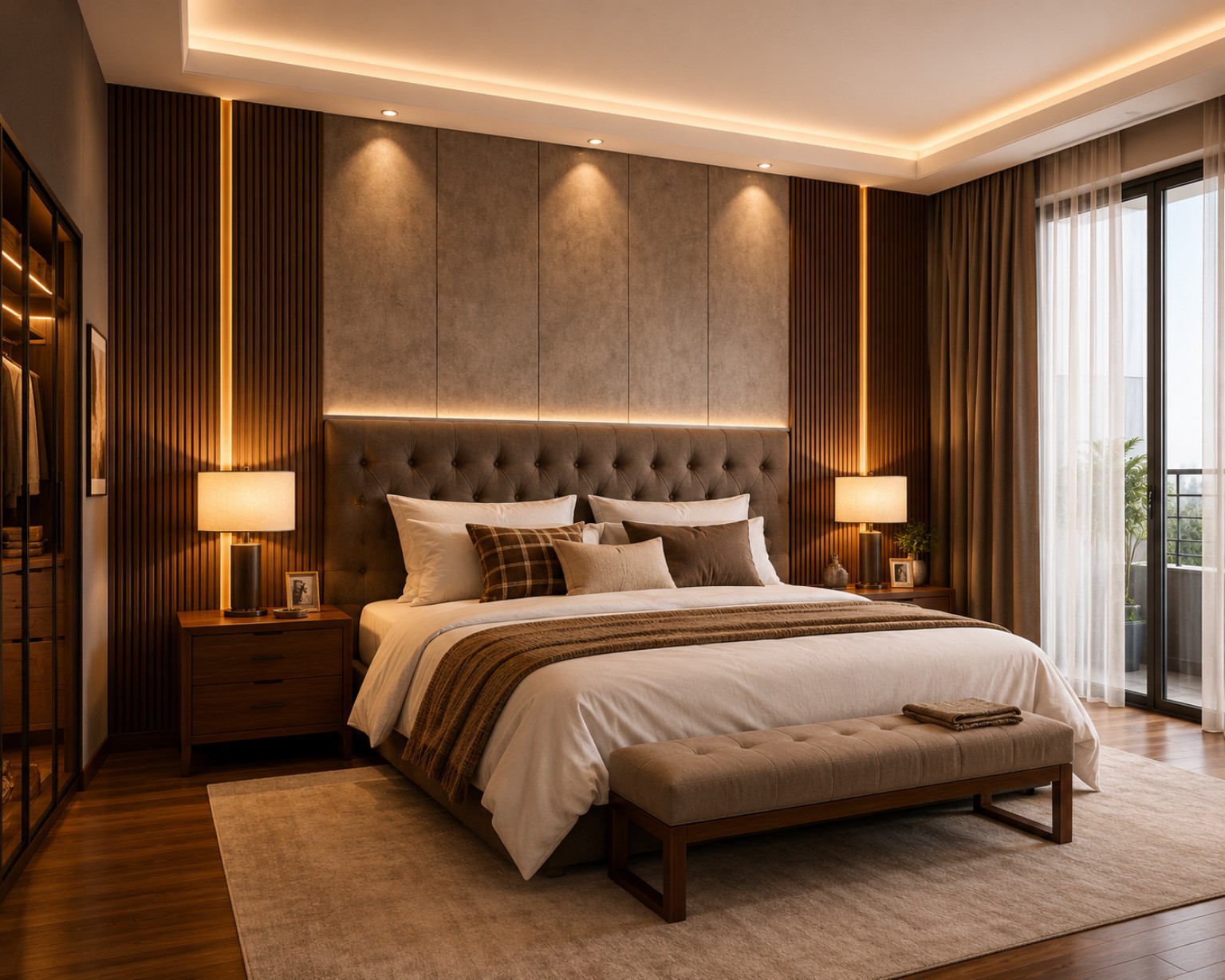 Bedroom interior and lighting visualisation