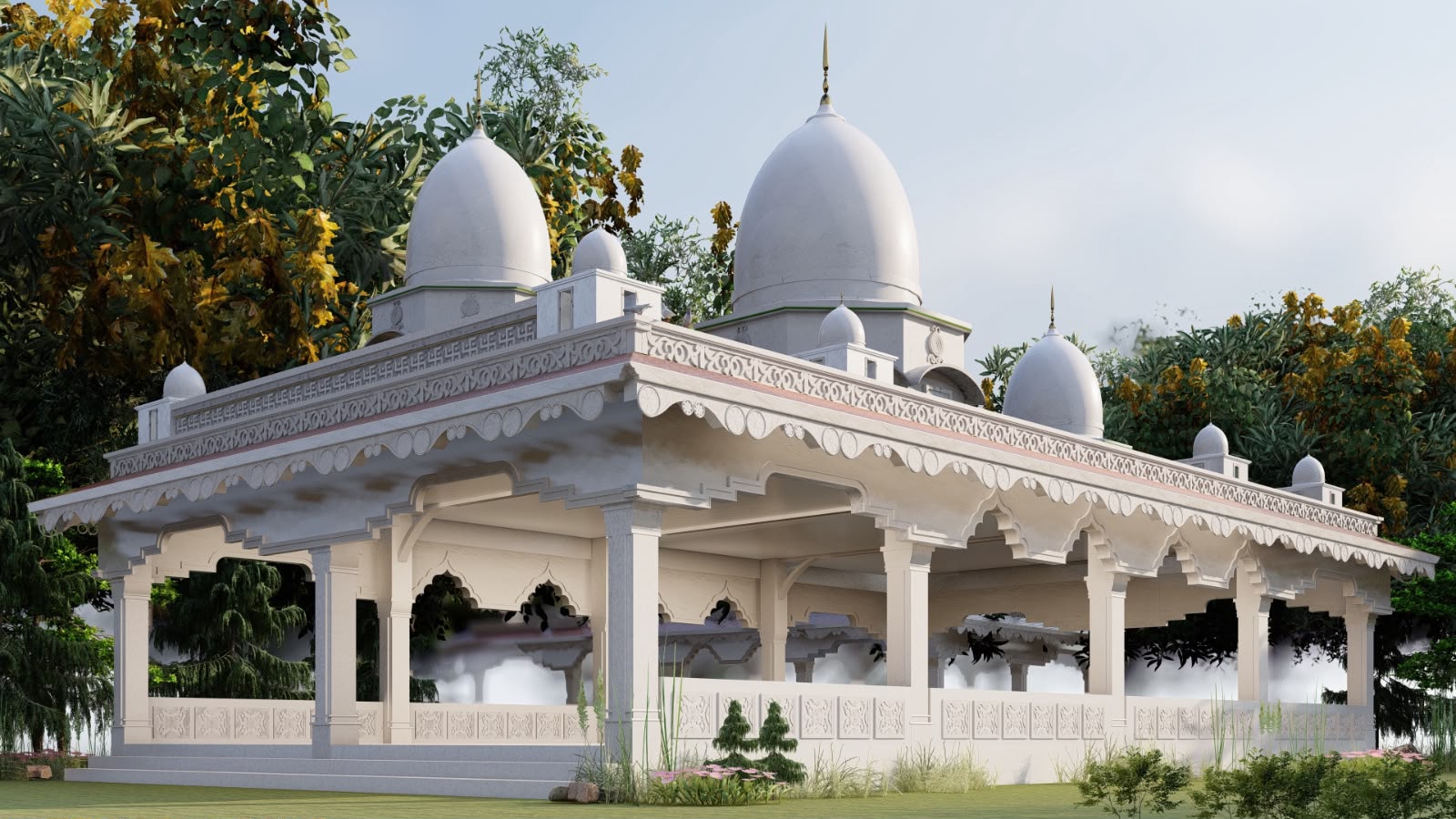 Architectural rendering of Pokhola Gokhain Than at Chenga, Barpeta